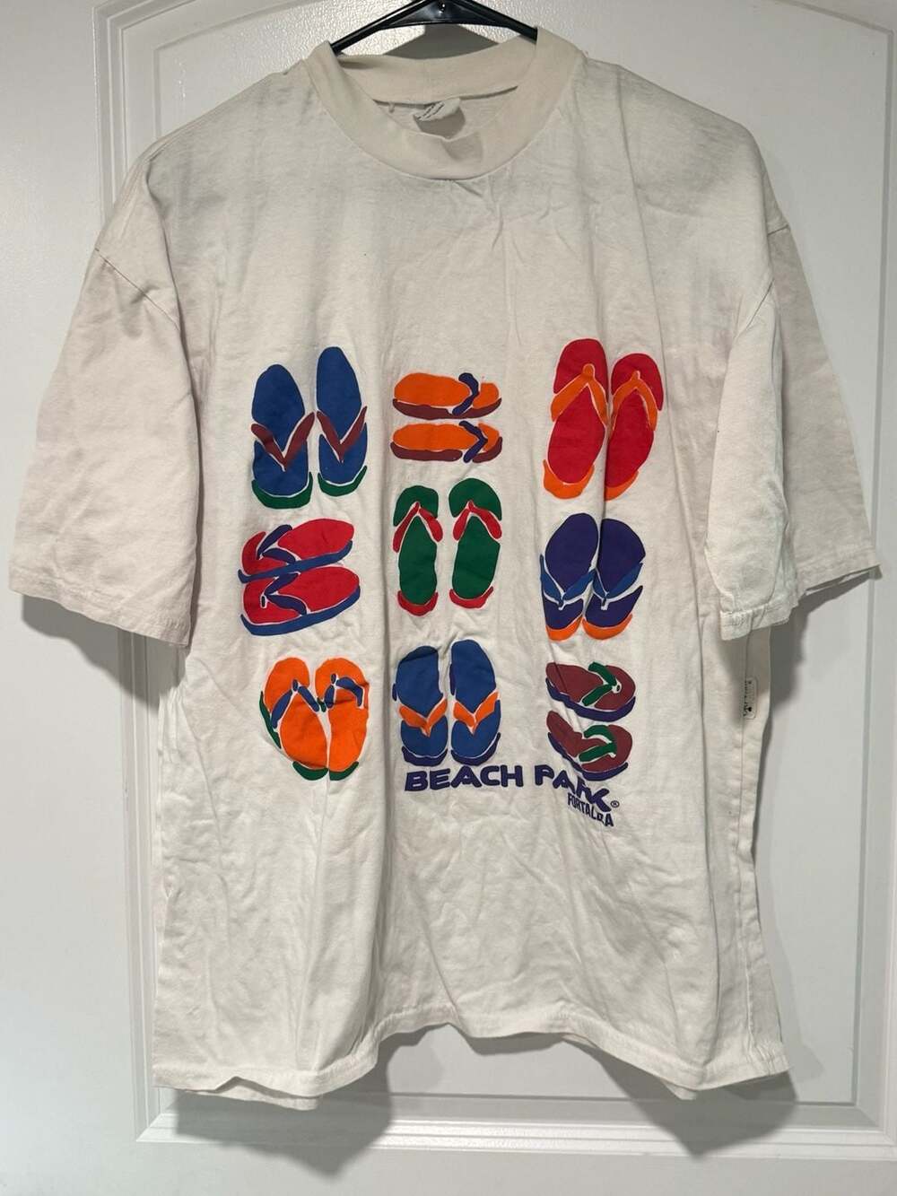 Vintage Beach Park Fortaleza Flip Flop Graphic Tee Brazil Coastal Vacation